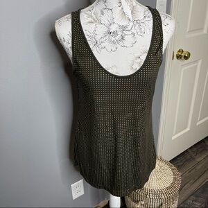 Express Women's Gold Studded Green Sleeveless Top Tank Size Medium